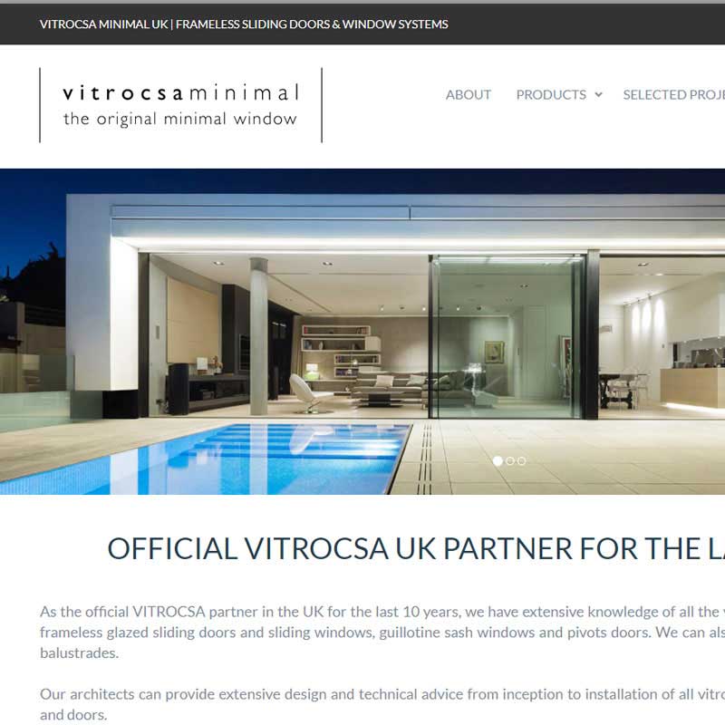 Web Design Work Portfolio, Web Design Agency Aldershot, Vitrocsa UK website